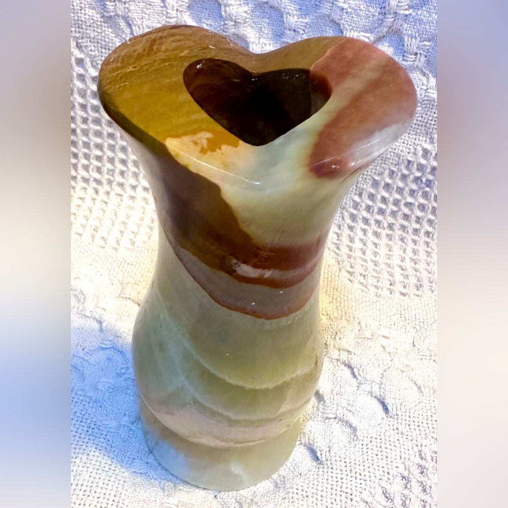 Gorgeous Alabaster Onyx MarbleVase or CandlestickHolder